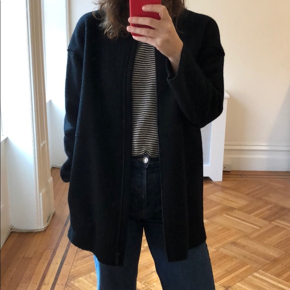 cos oversized boiled wool jacket